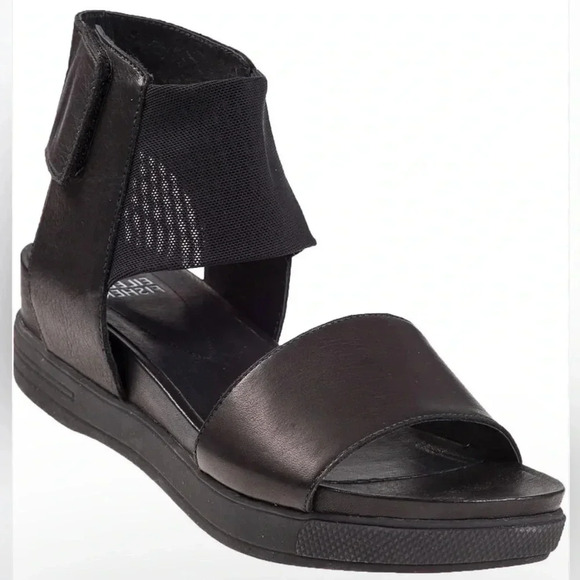 Eileen Fisher Shoes - Eileen Fisher ✨ Spree Sport Platform Black Leather Ankle Strap Sandals ✨ Size 9